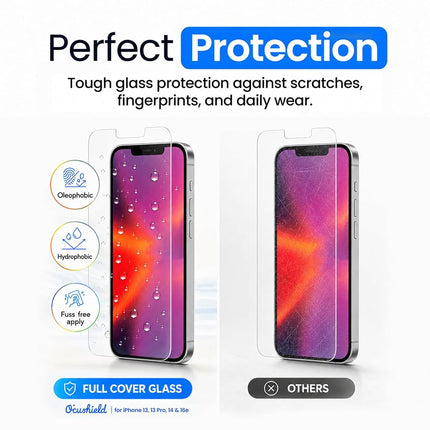 Ocushield Blue Light Screen Protector for iPhone 13 Regular/13 Pro/14/16E