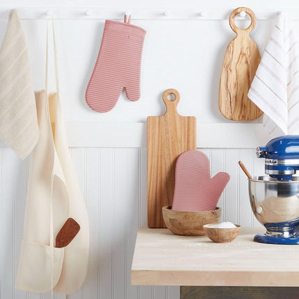 KitchenAid Ribbed Soft Silicone Oven Mitt Set, Dri