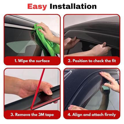 KPY Window Visor Compatible with Lexus RX330 RX350 RX400h 2004-2009, 4PC Rain Guard Side Window Vent Deflectors Tape-On Style, 2004 2005 2006 2007 2008 2009