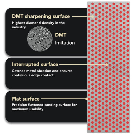 DMT W6EFC Three 6-Inch Diamond Whetstone Models in Hard Wood Box - Multi-Colour