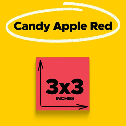 Post-it Super Sticky Notes, 3 x 3-Inches (red)