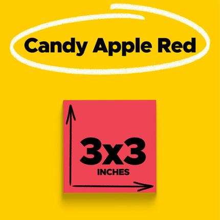 Notas Post-it Super Adhesivas, 76 x 76 mm (rojo)