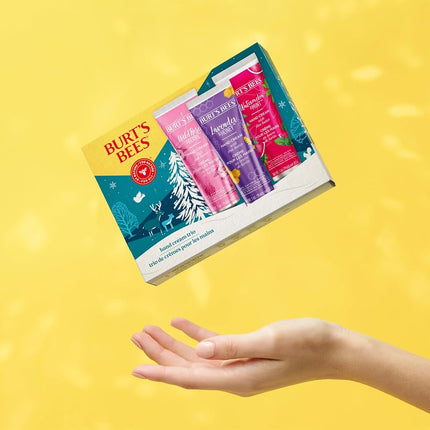 Burt's Bees Hand Cream Gift Set With Shea Butter, Lavender and Honey, Wild Rose and Berry and Watermelon and Mint, 3 Pack