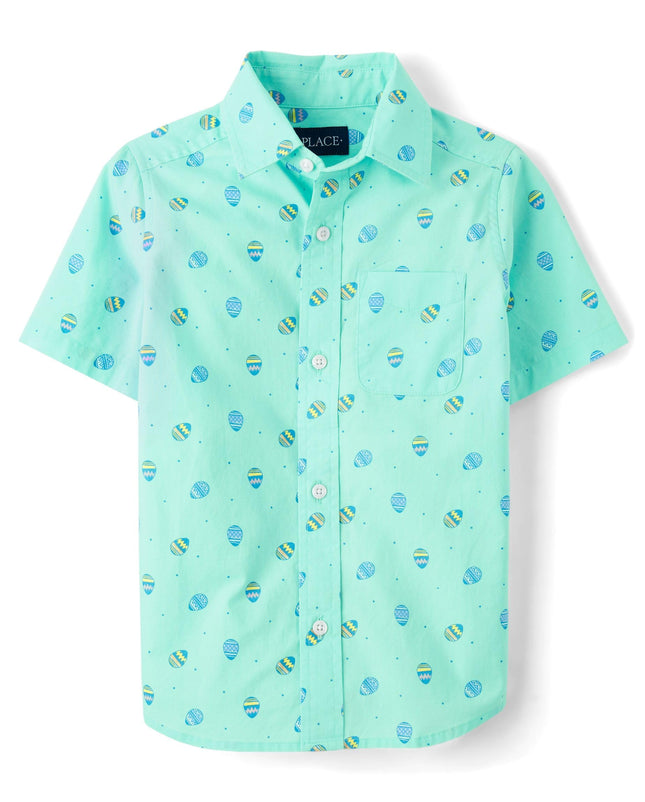 The Children's Place Boys' Short Sleeve Poplin But