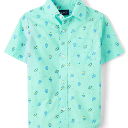 The Children's Place Boys' Short Sleeve Poplin But