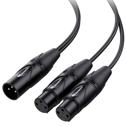 Cable Matters Balanced XLR Splitter Cable - 1.5ft / 0.5m, Male to 2 Female XLR Y Cable, Microphone Splitter 1 Male to 2 Female