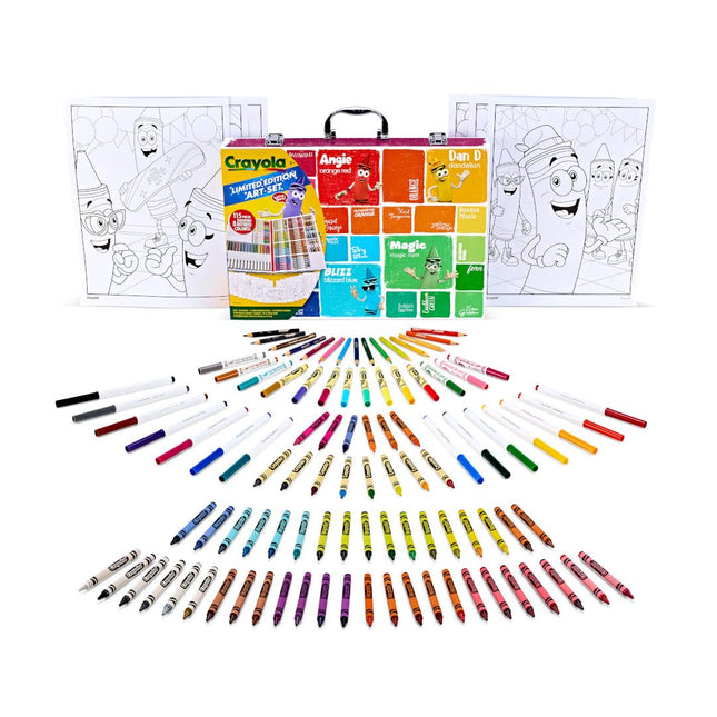Crayola Limited Edition Coloring Set (115pcs), Kids Drawing Supplies Kit with Crayons, Markers & Colored Pencils, Birthday, Holiday for Kids, 5+