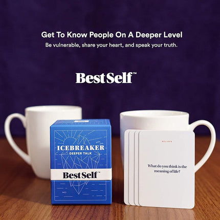 BestSelf Co. Conversation Starter Icebreaker Deck by ― Powerful Tool to Establish and Strengthen Relationships by Cultivating Open, Engaging, Deeper and Meaningful Interactions ― 150 Prompts