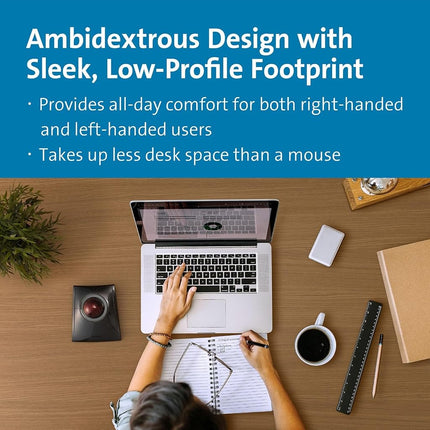 Kensington SlimBlade Pro Bluetooth Wireless Rechargable Ergonomic Trackball Mouse for Windows and macOS, Ambidextrous Design and Optical Tracking (K72080WW)