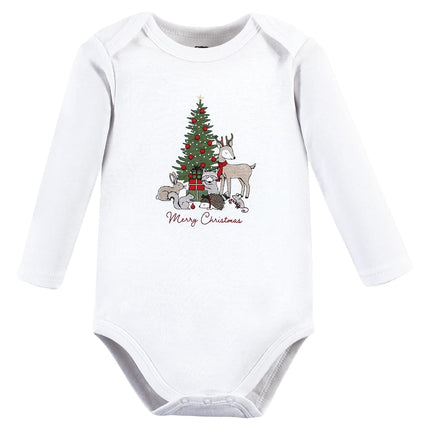 Hudson Baby mamelucos de algodón de manga larga unisex para bebé, motivo navideño de bosque, de 0 a 3 meses