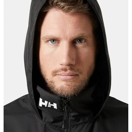 Helly Hansen Men's Crew Hooded Jacket 2.0, Black, M
