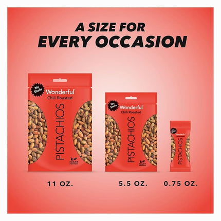 Wonderful Pistachios No Shells, Chili Roasted, 5.5 Ounce Resealable Pouch
