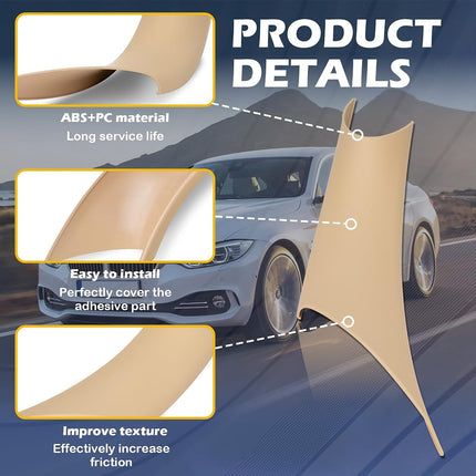 Gelunxin Door Pull Handle Cover for BMW 320,328,330,335,M3 2012-2018 & BMW 428, 435,M4 2014-2017 (Left Front+Right Front, Beige)