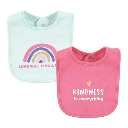Hudson Baby Unisex Baby Cotton Bibs, Empowerment, One Size