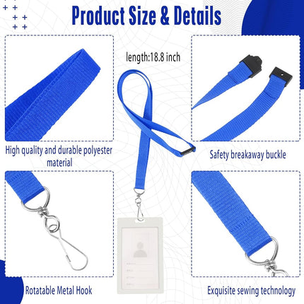 Patelai 120 Pcs Breakaway Lanyards with J Hook, Dark Blue