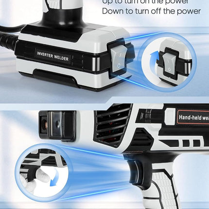 Máquina de soldar portátil, máquina de soldar portátil de 110 V con inversor IGBT, ajuste de corriente variable de 6, salida de soldadura de 20-120 amperios, pistola de soldadura por arco portátil para varillas de soldadura de 1/16"-1/8"
