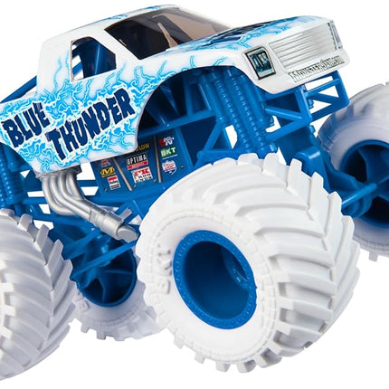 Monster Jam, Official Blue Thunder Monster Truck, Collector Die-Cast Vehicle, 1:24 Scale, Kids’ Toys for Boys and Girls Aged 3 and up