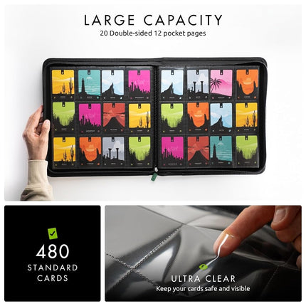 Vault X 12 Pocket Zip Trading Card Binder 480 Cards Exo-Tec (Green)