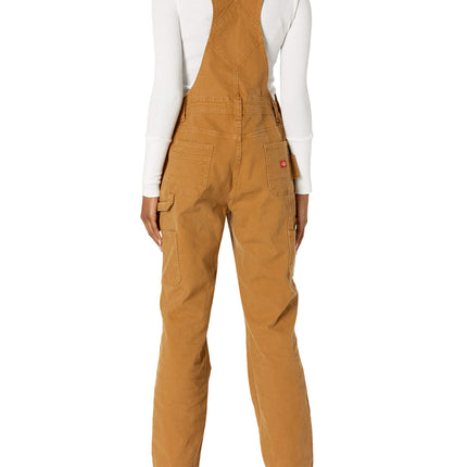 Dickies womens Double Front Bib Overall, Mushroom, XL