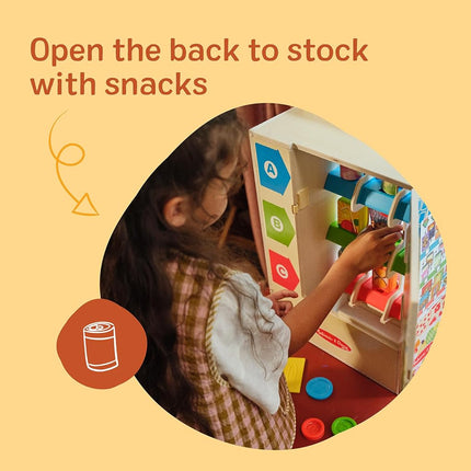 Melissa & Doug Sort, Stock, Select Wooden Vending Machine Play Set | Learning Toy for Kids | Age 3+
