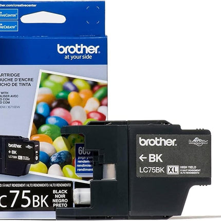 Brother Printer LC752PKS 2 Pack of LC-75BK Cartridges Ink - Retail Packaging
