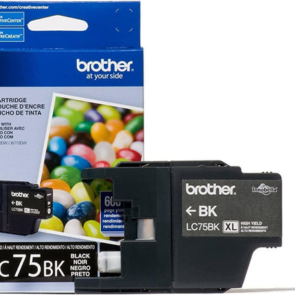 Brother Printer LC752PKS 2 Pack of LC-75BK Cartridges Ink - Retail Packaging