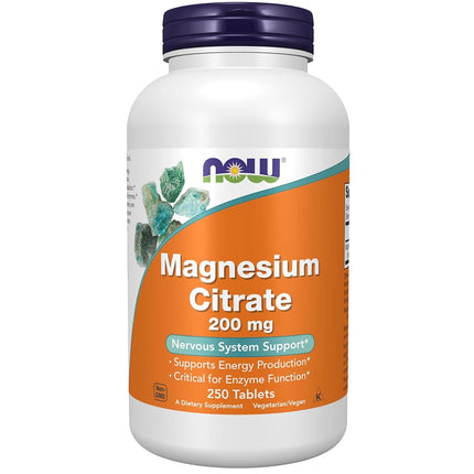NOW Magnesium Citrate 200 mg,250 Tablets