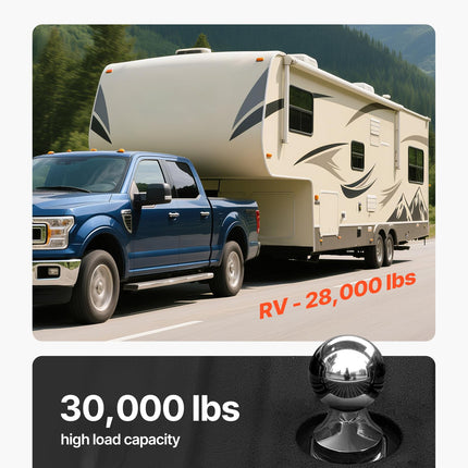 VEVOR Gooseneck Ball Hitch, Compatible with 2-5/16 Inch Hitch Replacement Ball, Gooseneck Trailer Hitch Up to 30,000 lbs Load Capacity, Fit Off-Road Rescue, RV Towing & Industrial Equipment Transport