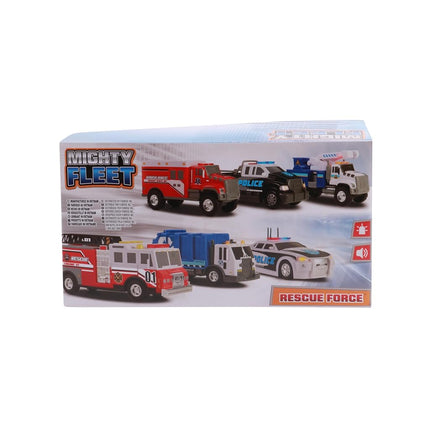 Mighty Fleet Rescue Force 12" Garbage Truck Toy – Realistic Lights & Sounds, Detachable Recycling Bin, Durable Free-Wheeling Design – Ages 3+