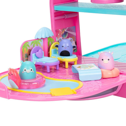 Squish-a-longs by Original Squishmallows Party Pack On-the-Go Playset - Series 1 - Three 1-Inch Mini-Squish with 9 Furnishings - Collect, Trade, & Play