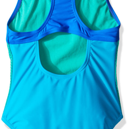 Speedo Girl's Swimsuit One Piece Closed Racerback Cyan