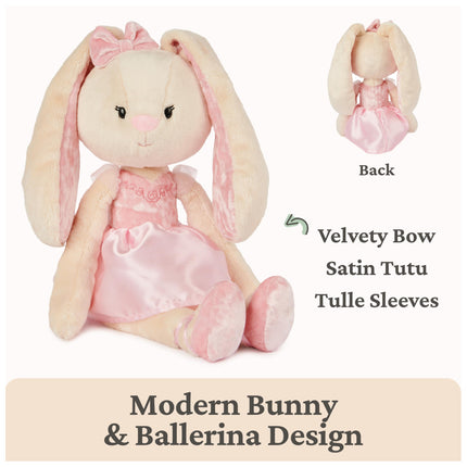 GUND Take-Along Friends Plush, Curtsy Ballerina Bunny, Bunny Stuffed Animal for Ages 0 and Up, Pink, 15"