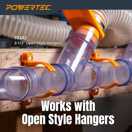 POWERTEC 70176V Clear PVC Dust Collection Pipe 2-1/2" x 36" Long, 1PK