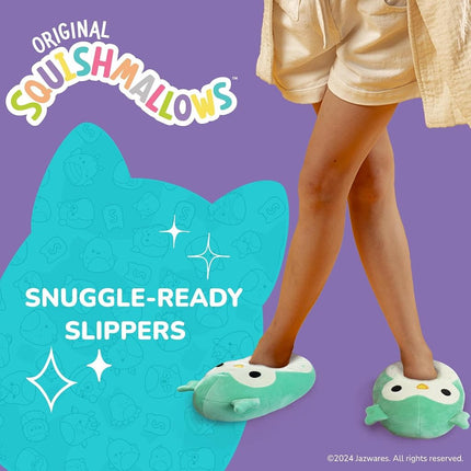 Pantuflas Squishmallows de felpa, ligeras, cálidas, cómodas y suaves, tipo Aline, para casa para niños y adultos (tallas 11-1 Niño pequeño / 2-5 Niño grande / 5-10 Adulto), Winston el búho, 2-3 Niño grande