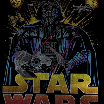 STAR WARS Boys' Hooded Pullover Fleece, Black, Large