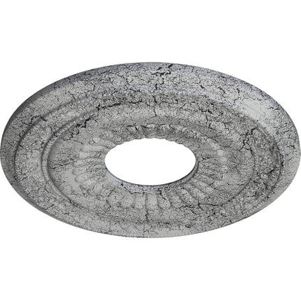 20 5/8"OD x 6 1/4"ID x 1 3/8"P Lauren Ceiling Medallion (Fits Canopies up to 6 1/4"), Hand-Painted Ultra Pure White Crackle