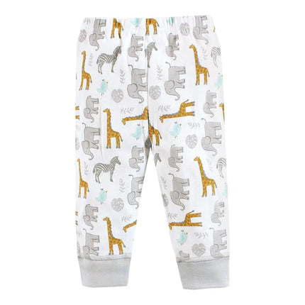 Hudson Baby Baby Girls' Cotton Pants and Leggings, Yellow Safari, 0-3 Months