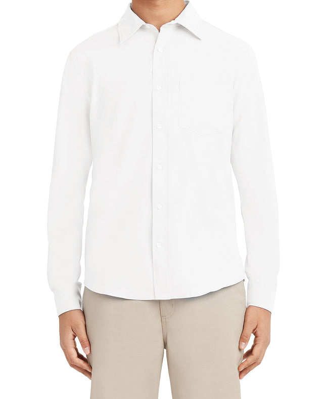 Nautica Men's Long Sleeve Uniform Oxford Shirt, Wh