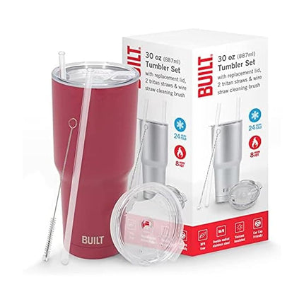 BUILT Double Walled Stainless Steel Tumbler Set wi
