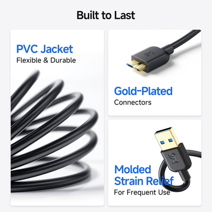 Cable Matters Cable Micro USB 3.0 (Cable Micro USB 3 A a Micro B) en negro de 4,5 m - Disponible en longitudes de 0,9 m a 4,5 m