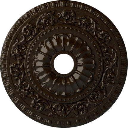 23 1/2"OD x 3 1/2"ID x 2 1/8"P Vaduz Ceiling Medallion (Fits Canopies up to 3 1/2"), Hand-Painted Bronze