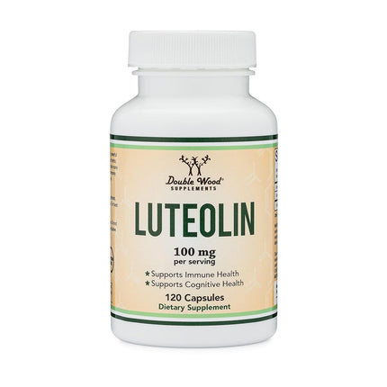 Double Wood Supplements Luteolin Supplement 100mg Servings (120 Capsules, Manufactured in The USA) Potent Polyphenols Flavonoid for Brain and Cardiovascular Support by