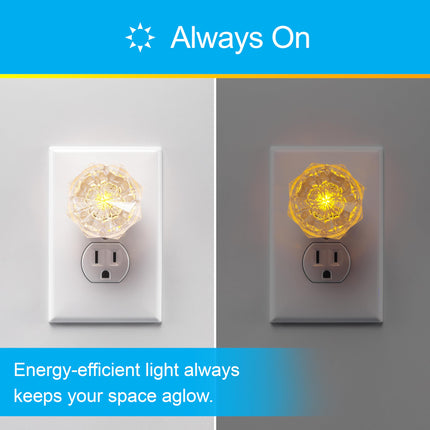 Luz nocturna LED GE Jewel, para enchufar, siempre encendida, ámbar, certificación UL, de bajo consumo, ideal para dormitorio, baño, guardería, pasillo, cocina, 11291