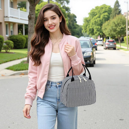 Bluboon Lunch Bag for Women Men Cute Corduroy Lunch Tote Bags Reusable Insulated Lunch Box Large Capacity Reusable Insulated Cooler for Work Picnic or Travel