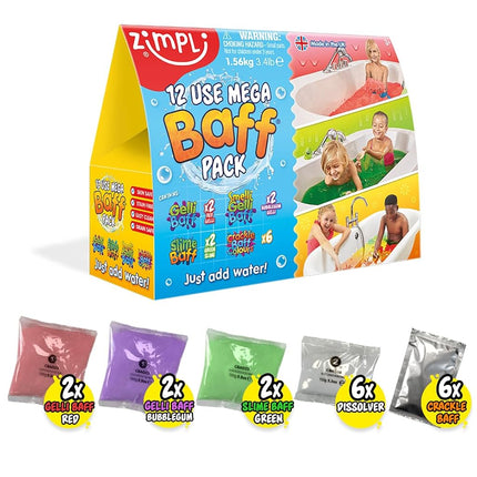 Zimpli Kids Mega Baff Pack - 12 Use Kids Bath Play