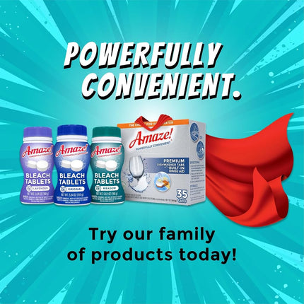 AMAZE Bleach Tablets Ultra Concentrated Bleach Tablets for Laundry and Home Cleaning. (32 Count Original)