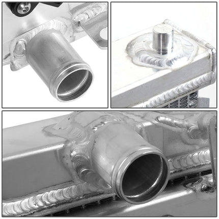 DNA Motoring RA+FS-MM98-2 Dual Core 2-Row Radiator w/Fan Shroud For 98-05 Mazda Miata MX-5