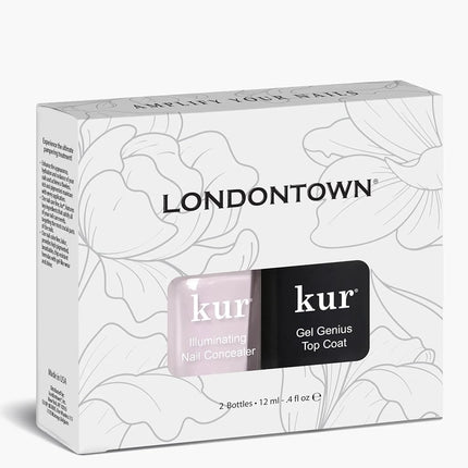 LONDONTOWN kur Pink Conceal & Go Duo Set, Includes Pink Nail Illuminating Concealer & Gel Genius Top Coat, 2 Piece Set, 0.4 Fl Oz