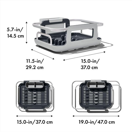 OXO Good Grips Sink Aluminum Dish Rack, Grey, One Size