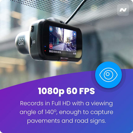Nextbase 322GW Dash Cam - 1080p Full HD Car Camera